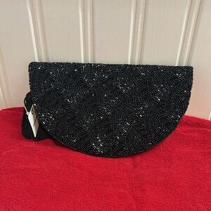 Anthropologie Half-Moon Sequin Clutch Bag NWT